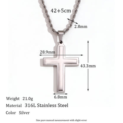 Basic Simple Style Classic Style Cross Stainless Steel Plating 18k Gold Plated Women's Pendant Necklace
