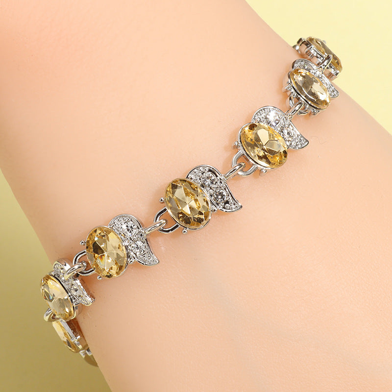 Sweet Color Block Alloy Plating Inlay Zircon Women's Bracelets