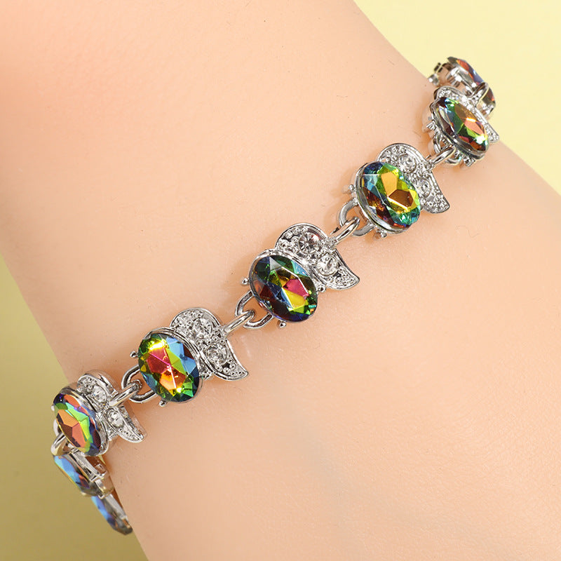 Sweet Color Block Alloy Plating Inlay Zircon Women's Bracelets