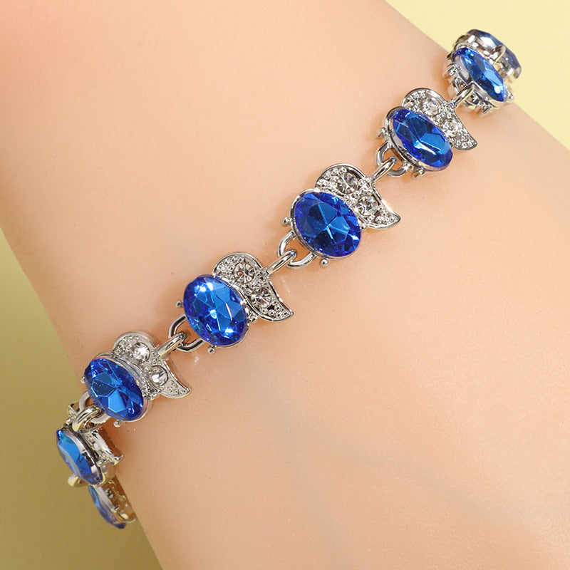 Sweet Color Block Alloy Plating Inlay Zircon Women's Bracelets