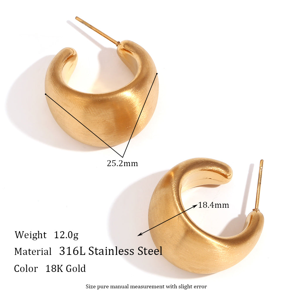 1 Pair Simple Style Classic Style Solid Color Plating Stainless Steel 18k Gold Plated Ear Cuffs