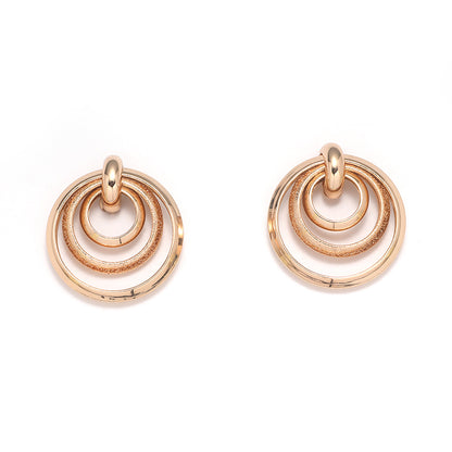 1 Pair Shiny Solid Color Hollow Out Alloy Gold Plated Ear Studs