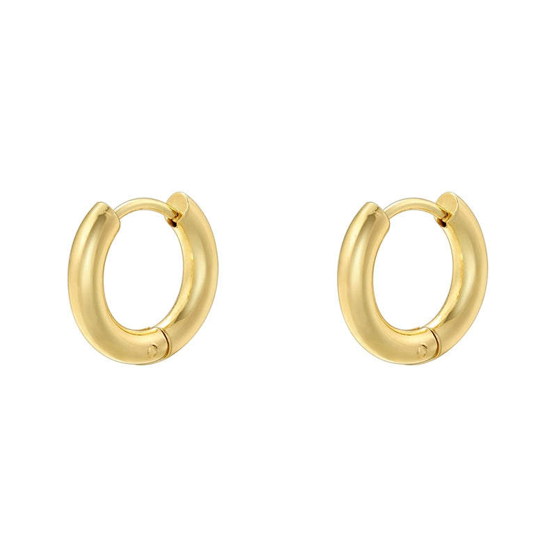 1 Pair Simple Style Round Plating Copper 18k Gold Plated Hoop Earrings