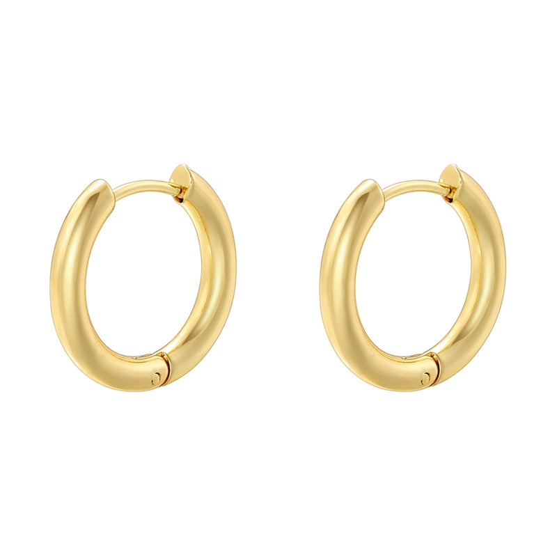 1 Pair Simple Style Round Plating Copper 18k Gold Plated Hoop Earrings