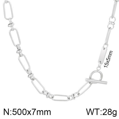 Simple Style Solid Color Stainless Steel Bracelets Necklace