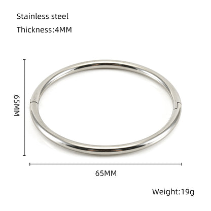 Simple Style Solid Color Stainless Steel Plating 18k Gold Plated Bangle