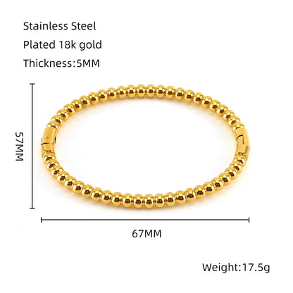 Simple Style Solid Color Stainless Steel Plating 18k Gold Plated Bangle