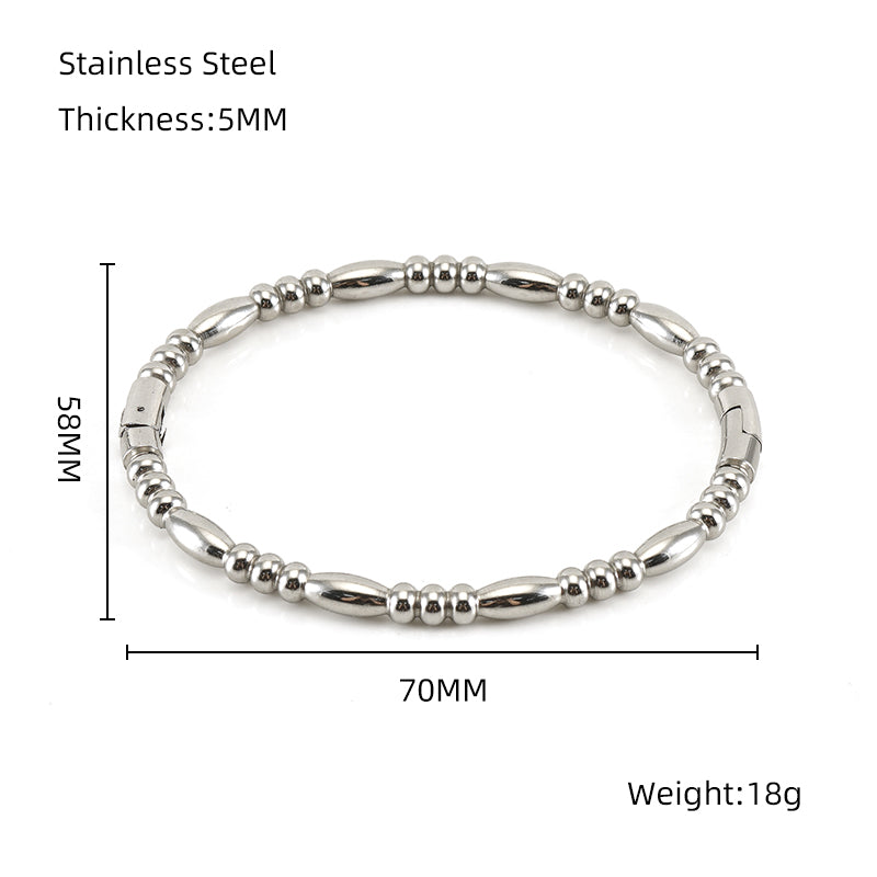 Simple Style Solid Color Stainless Steel Plating 18k Gold Plated Bangle