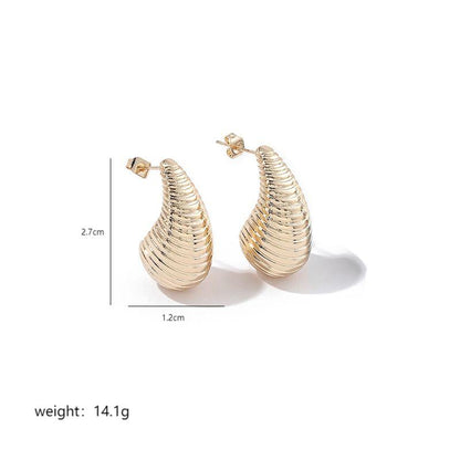 1 Pair Modern Style Simple Style Water Droplets Plating Copper 18k Gold Plated White Gold Plated Ear Studs