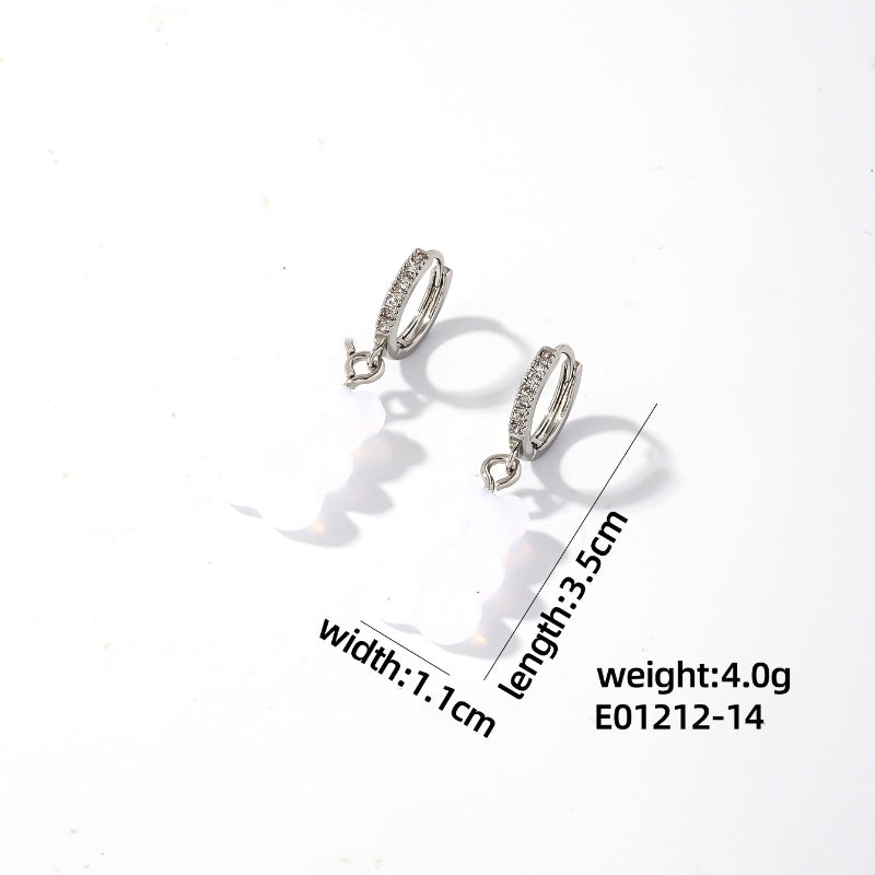 1 Pair Cute Sweet Simple Style Bear Arylic Drop Earrings