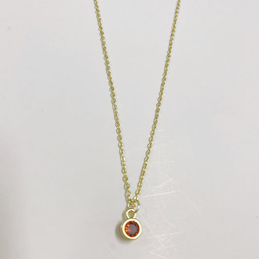 Cute Simple Style Color Block Copper Plating Chain Inlay Zircon 14k Gold Plated Pendant Necklace