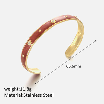 Retro Roman Style Geometric Stainless Steel Plating Gold Plated Bangle