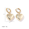 1 Pair Classic Style Heart Shape Plating Stainless Steel 18k Gold Plated Earrings