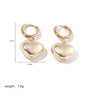 1 Pair Classic Style Heart Shape Plating Stainless Steel 18k Gold Plated Earrings