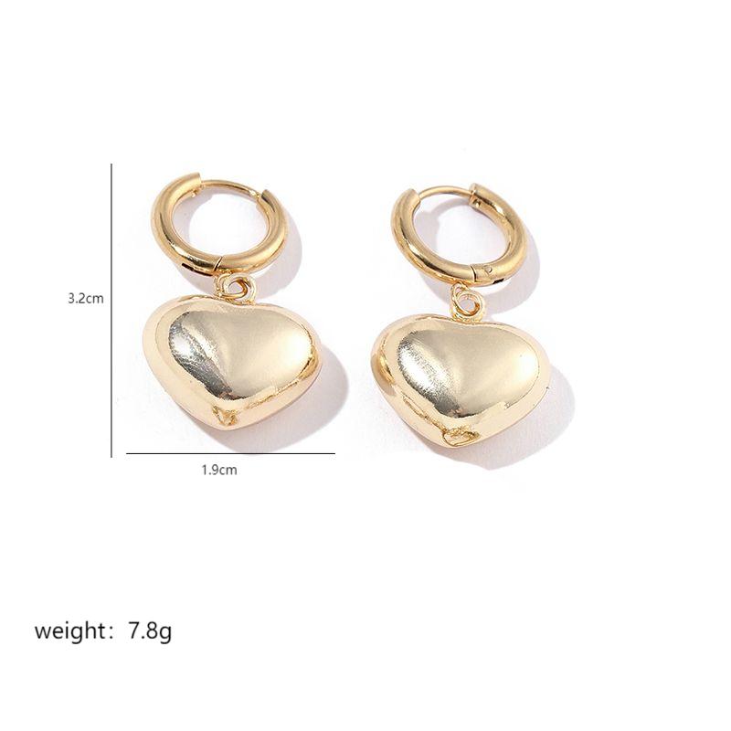 1 Pair Classic Style Heart Shape Plating Stainless Steel 18k Gold Plated Earrings