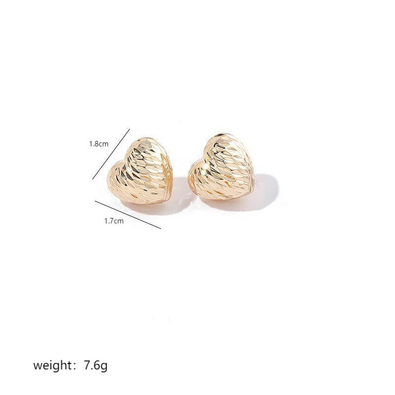 1 Pair Simple Style Heart Shape Plating Copper 18k Gold Plated White Gold Plated Ear Studs