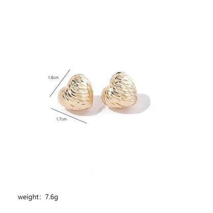 1 Pair Simple Style Heart Shape Plating Copper 18k Gold Plated White Gold Plated Ear Studs