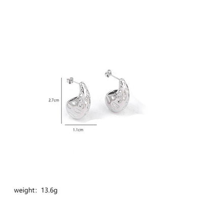 1 Pair Simple Style Classic Style Water Droplets Plating Copper 18k Gold Plated Ear Studs