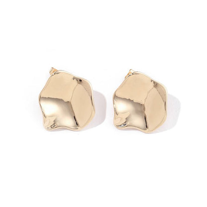 1 Pair Casual Simple Style Irregular Solid Color Polishing Copper 18K Gold Plated Ear Studs