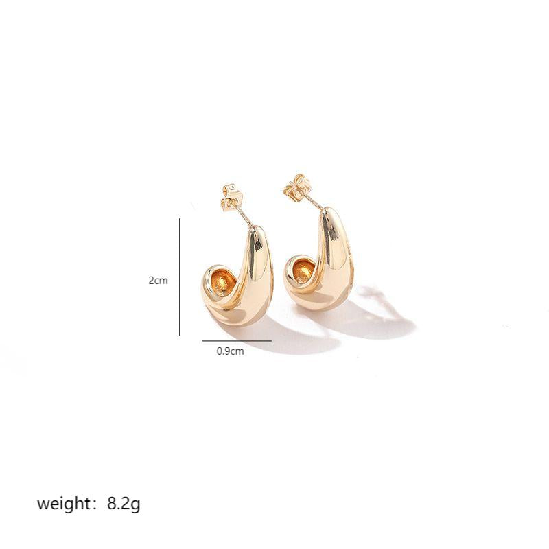 1 Pair Simple Style Commute Moon Plating Copper 18k Gold Plated Ear Studs