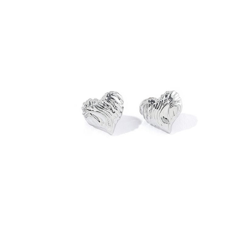 1 Pair Simple Style Heart Shape Polishing Plating Copper 18K Gold Plated Ear Studs