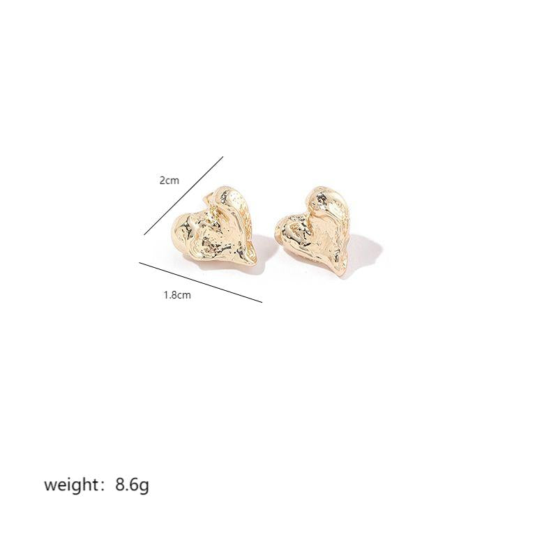 1 Pair Simple Style Heart Shape Polishing Plating Copper 18K Gold Plated Ear Studs