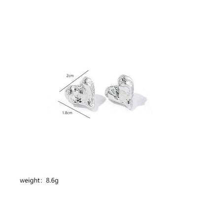 1 Pair Simple Style Heart Shape Plating Copper 18k Gold Plated White Gold Plated Ear Studs