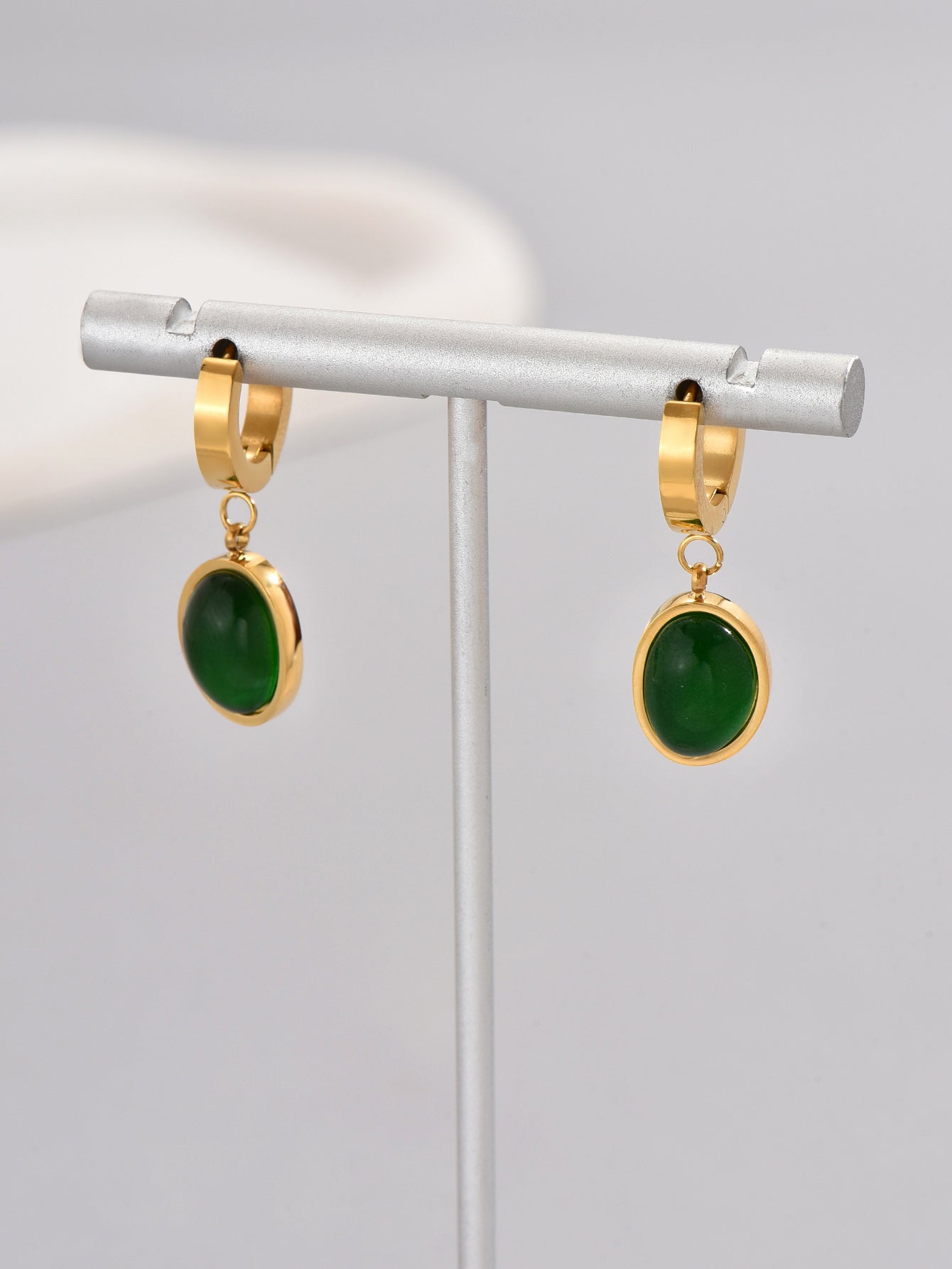 1 Pair Elegant Classical Romantic Color Block Plating Titanium Steel 18k Gold Plated Gold Plated Dangling Earrings