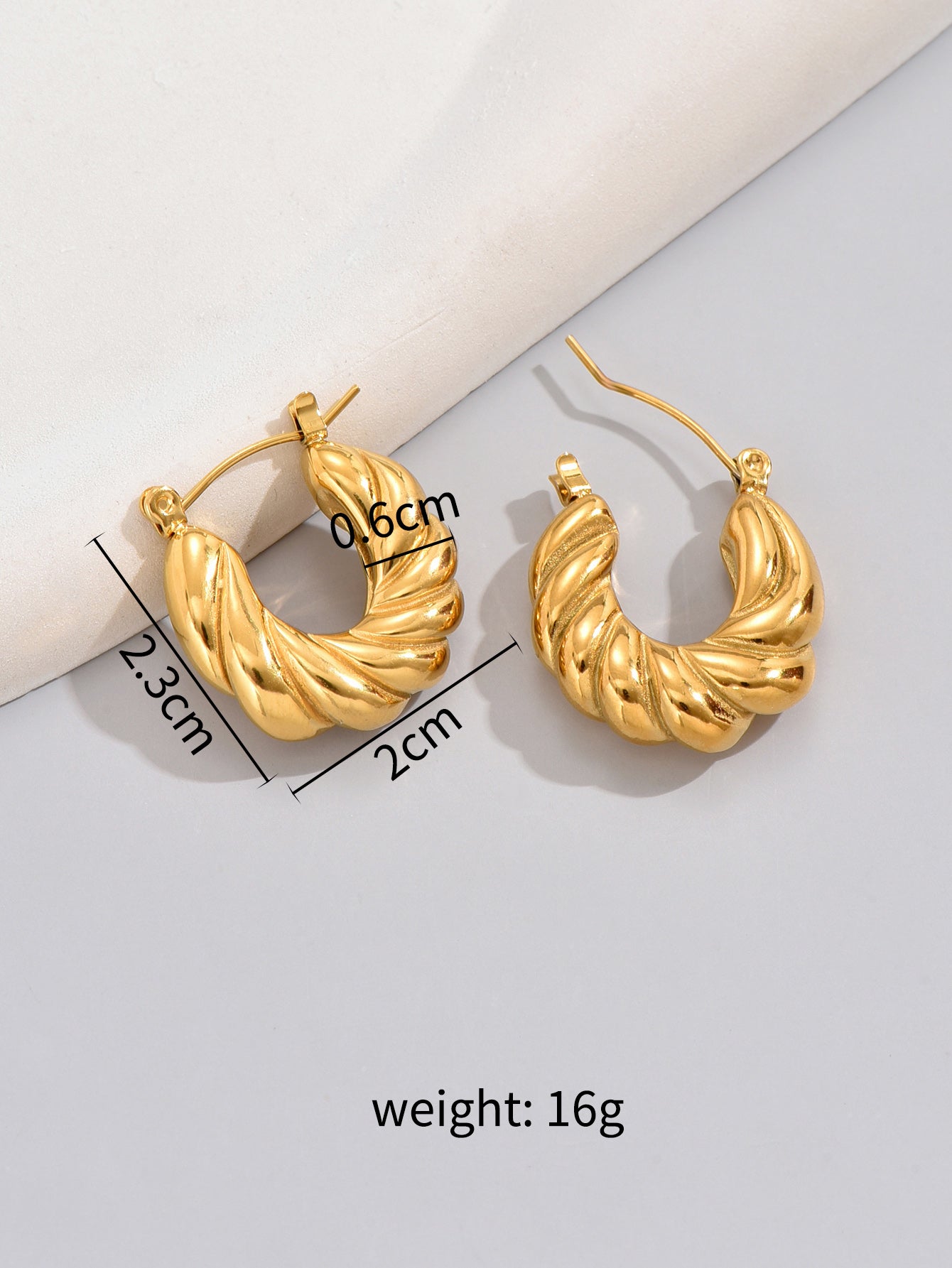 1 Pair Simple Style Classic Style Solid Color Plating Titanium Steel 18k Gold Plated Gold Plated Ear Studs