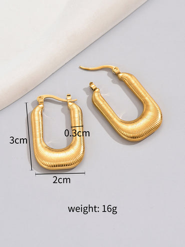 1 Pair Simple Style Classic Style Solid Color Plating Titanium Steel 18k Gold Plated Gold Plated Ear Studs