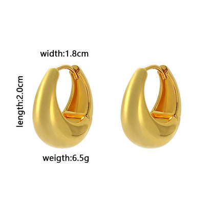 1 Pair Simple Style Classic Style Geometric Solid Color Plating Copper Gold Plated Silver Plated Ear Clip