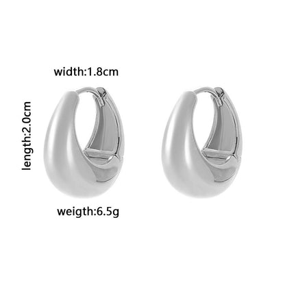 1 Pair Simple Style Classic Style Geometric Solid Color Plating Copper Gold Plated Silver Plated Ear Clip