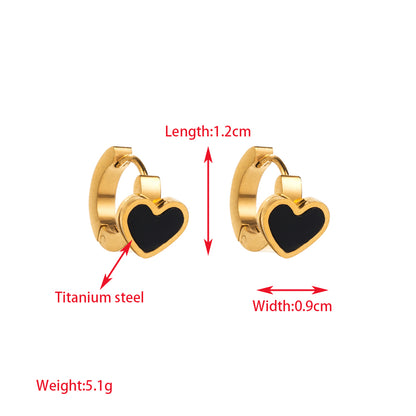 1 Pair Elegant Luxurious Cactus Leaf Heart Shape Hollow Out Inlay Titanium Steel Pearl Gold Plated Drop Earrings