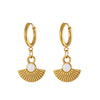 1 Pair Classic Style Solid Color Plating Stainless Steel Gold Plated Drop Earrings