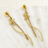 1 Pair Elegant Tortoise Wings Fish Tassel Plating Stainless Steel Gold Plated Drop Earrings