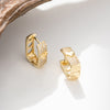 1 Pair Vintage Style Heart Shape Rectangle Plating Inlay Copper Zircon Gold Plated Hoop Earrings