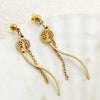 1 Pair Elegant Tortoise Wings Fish Tassel Plating Stainless Steel Gold Plated Drop Earrings