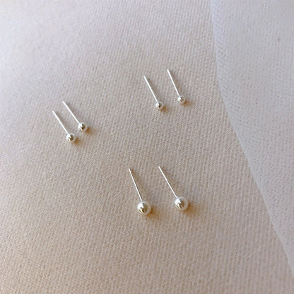 1 Pair Simple Style Round Plating Inlay Alloy Pearl Silver Plated Ear Studs