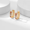 1 Pair Luxurious Rectangle Inlay Copper Zircon Gold Plated Earrings