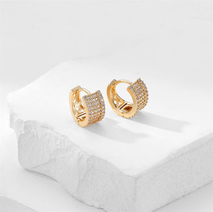 1 Pair Cute Solid Color Plating Inlay Copper Zircon Gold Plated Earrings