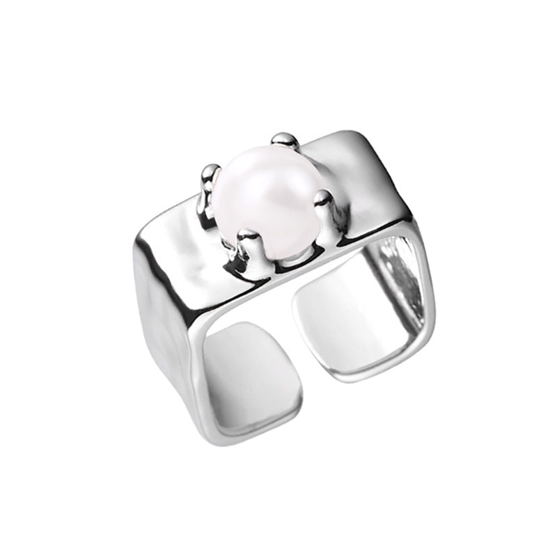 Simple Style U Shape Solid Color Sterling Silver Plating Open Rings