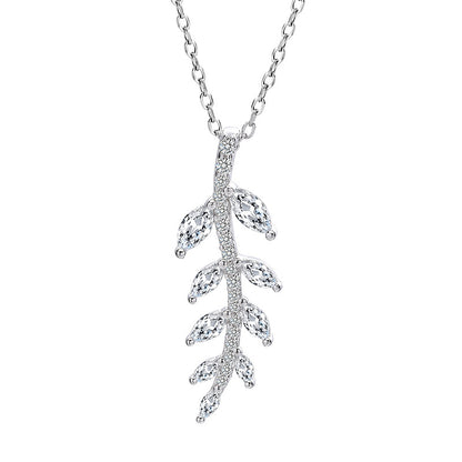 Simple Style Leaves Sterling Silver Plating Pendant Necklace