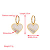 1 Pair Elegant Lady Round Square Heart Shape Inlay Titanium Steel Rhinestones Gold Plated Drop Earrings