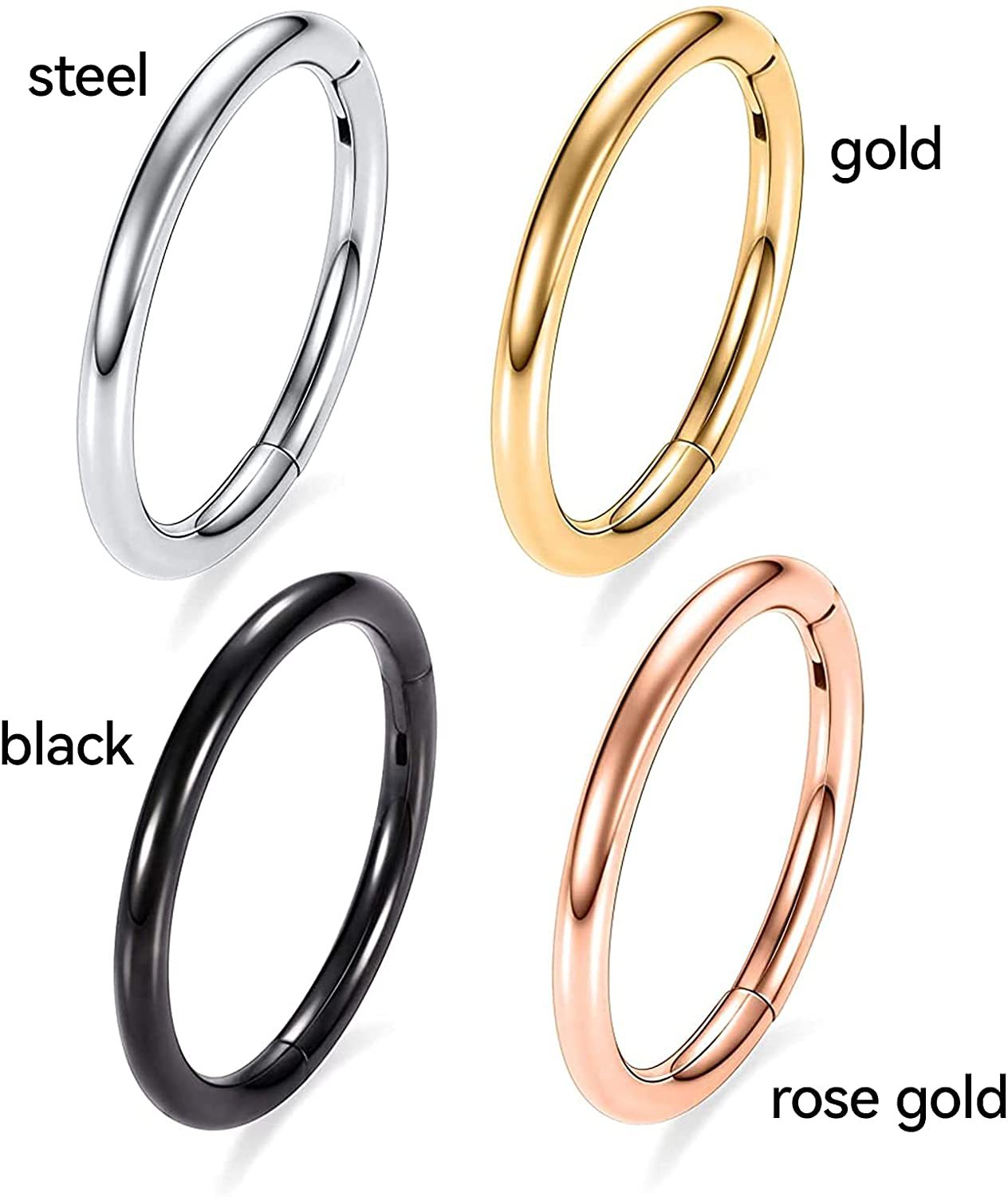 Simple Style Solid Color Stainless Steel Nose Ring