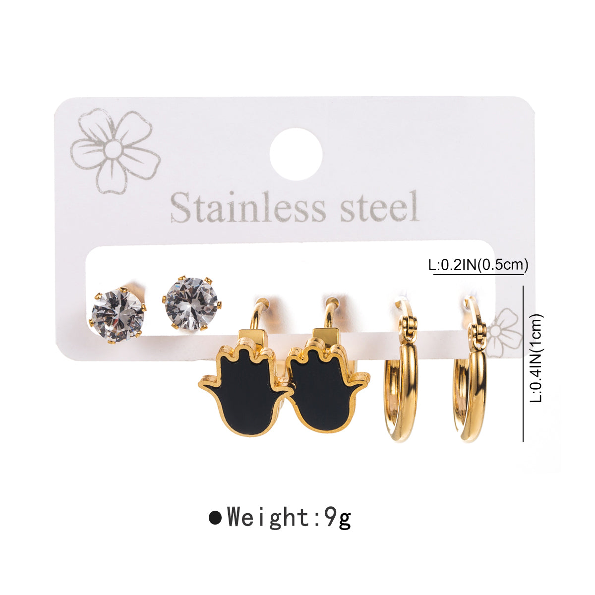 1 Set French Style Modern Style Simple Style Heart Shape Inlay Stainless Steel Zircon Earrings