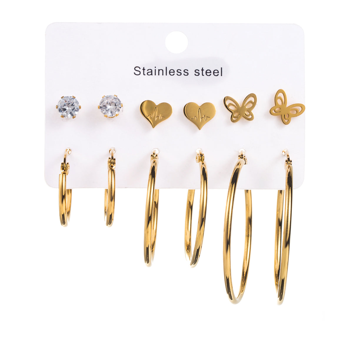 1 Set Modern Style Simple Style Solid Color Stainless Steel Earrings