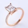 Classic Style Solid Color Stainless Steel Plating Inlay Zircon 24k Gold Plated Rose Gold Plated Rings