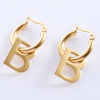 1 Pair Streetwear Letter Plating Inlay Stainless Steel Zircon 18k Gold Plated Rose Gold Plated Drop Earrings