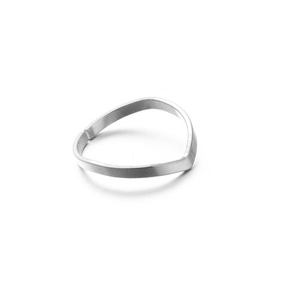 Simple Style Geometric Stainless Steel Open Rings