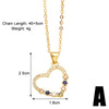 Elegant Simple Style Heart Shape Copper Plating Inlay Zircon 18k Gold Plated Pendant Necklace